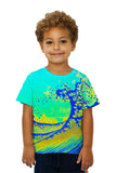 Kids Pop Art Hokusai - "The Great Wave Blue Yellow" (1830)
