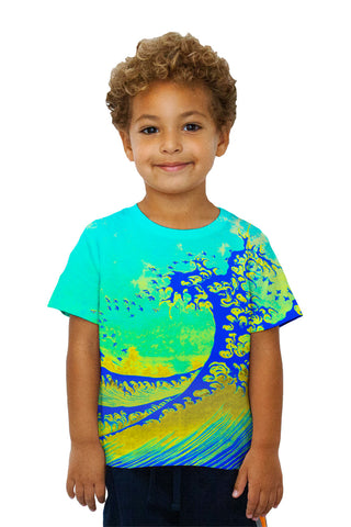 Kids Pop Art Hokusai - "The Great Wave Blue Yellow" (1830)