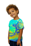 Kids Pop Art Hokusai - "The Great Wave Blue Yellow" (1830)