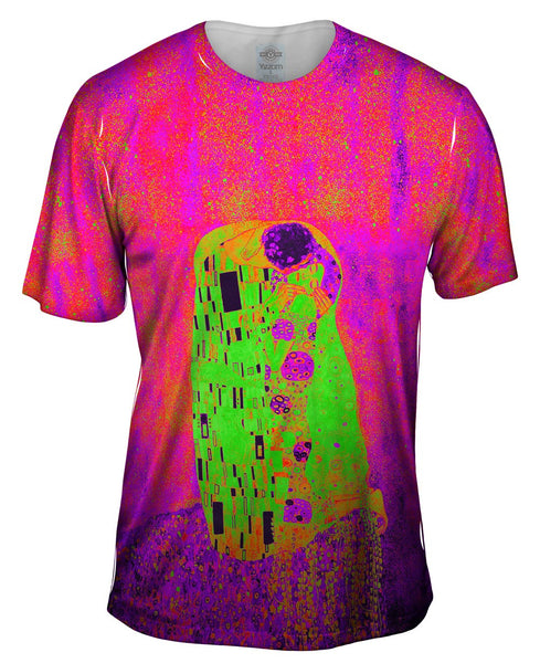 Pop Art Klimt - "The Kiss Hotpink" (1907) Mens T-Shirt