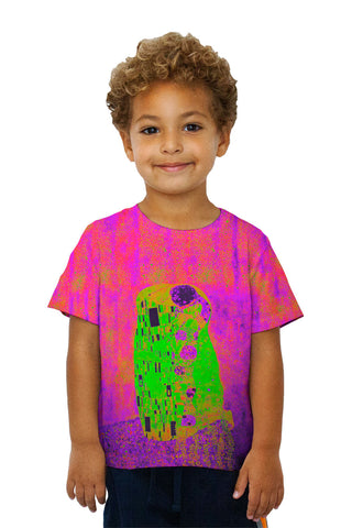 Kids Pop Art Klimt - "The Kiss Hotpink" (1907)