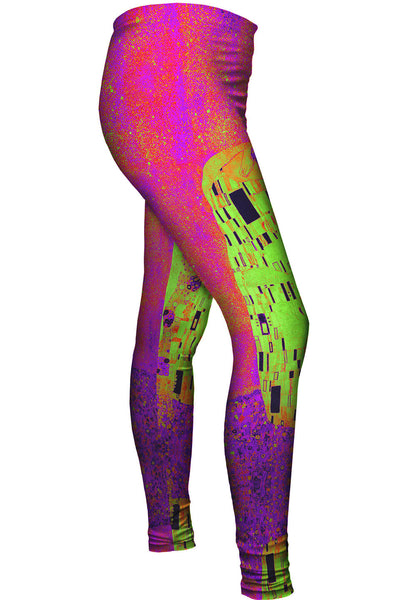 Pop Art Klimt - "The Kiss Hotpink" (1907)&nbsp;Womens Leggings