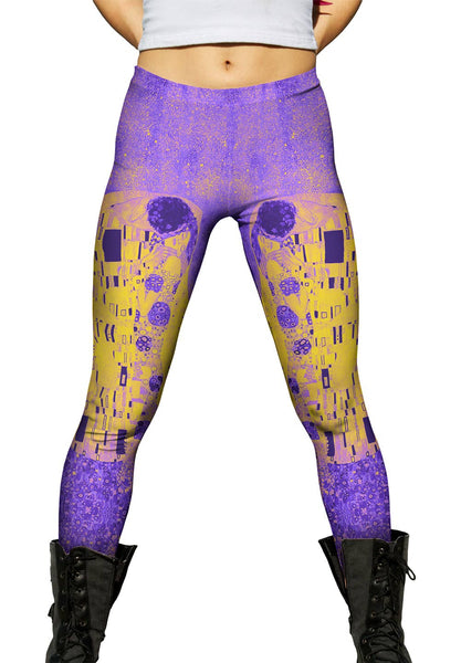 Pop Art  Pop Art Klimt - "The Kiss Purple And Yellow" (1907)&nbsp;Womens Leggings