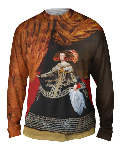 Diego Velazquez - "La Reina Dona Mariana Of Austria" (1652) Mens Long Sleeve