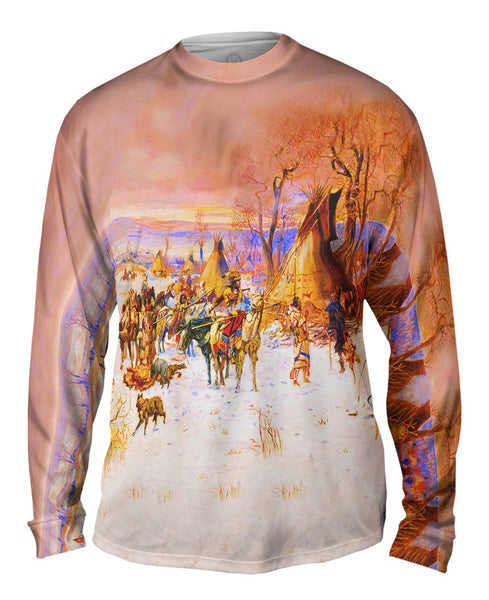 Charles Marion Russell - "Indian Hunters Return" (1900) Mens Long Sleeve