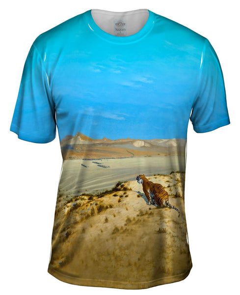 Jean-Leon Gerome - "Tiger On The Watch" (1888) Mens T-Shirt