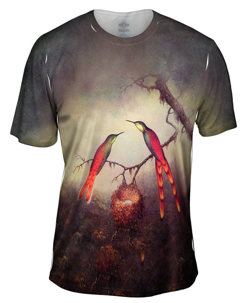 Martin Johnson Heade - "Two Hummingbirds Guarding An Egg Nest" Mens T-Shirt