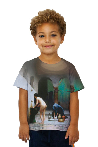 Kids Jean-Leon Gerome - "Moorish Bath Turkish Woman Bathing" (1870)&nbsp;Kids T-Shirt