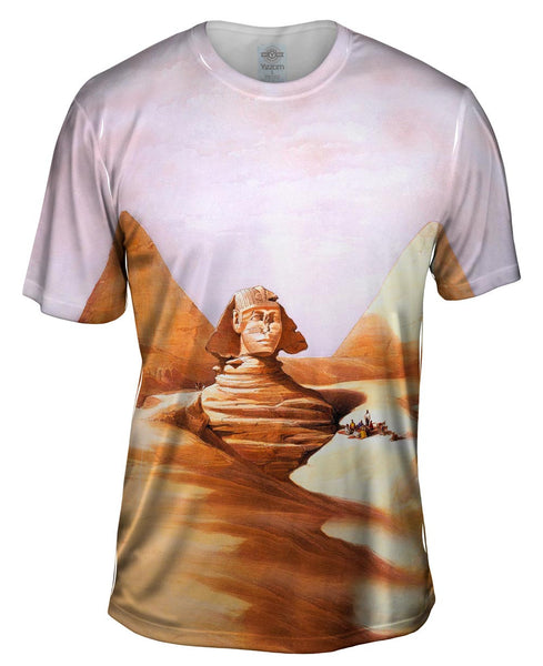 David Roberts - "The Great Sphinx Pyramids Of Giza" (1839) Mens T-Shirt