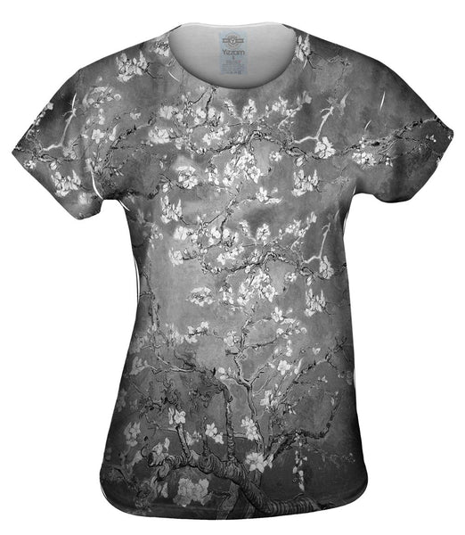 Pop Art - "Van Gogh Blossoming Black White" (1890)&nbsp;Womens Top