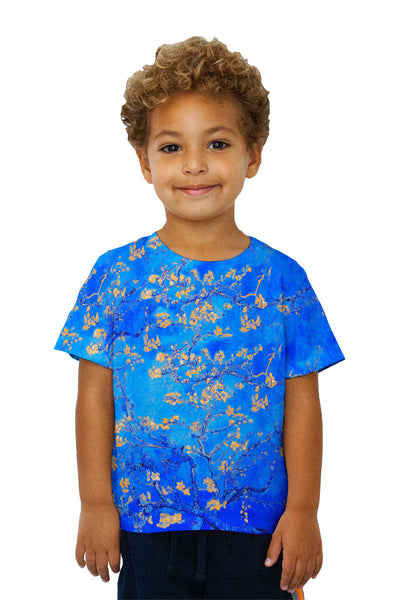 Kids Pop Art - "Van Gogh Blossoming Blue Orange" (1890) Kids T-Shirt
