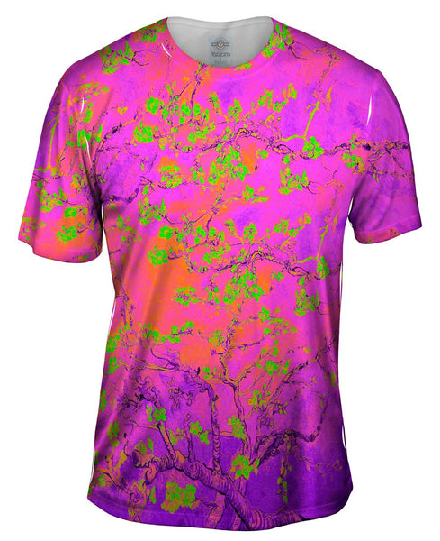 Pop Art - "Van Gogh Blossoming Lime Purple" (1890) Mens T-Shirt