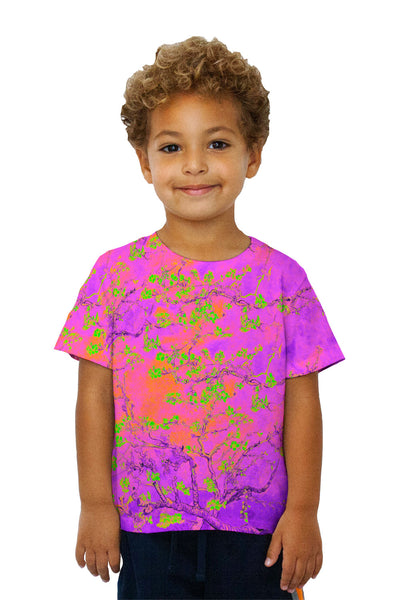 Kids Pop Art - "Van Gogh Blossoming Lime Purple" (1890) Kids T-Shirt