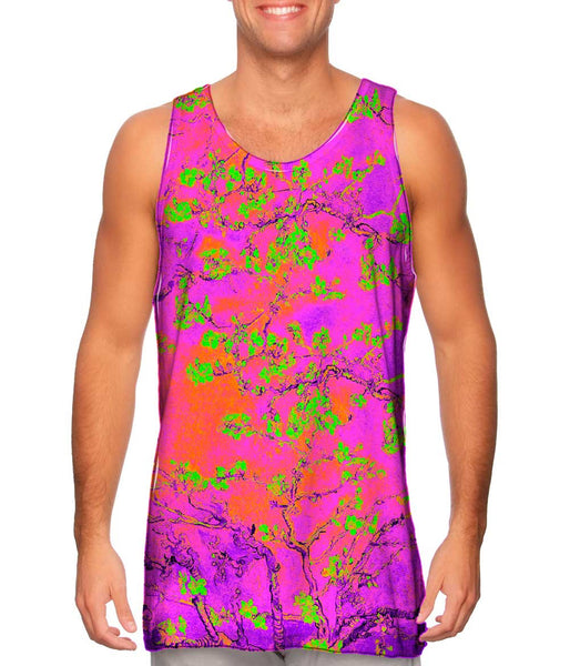 Pop Art - "Van Gogh Blossoming Lime Purple" (1890) Mens Tank Top