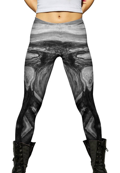 Pop Art - "Munch Scream Black White" (1893)&nbsp;Womens Leggings