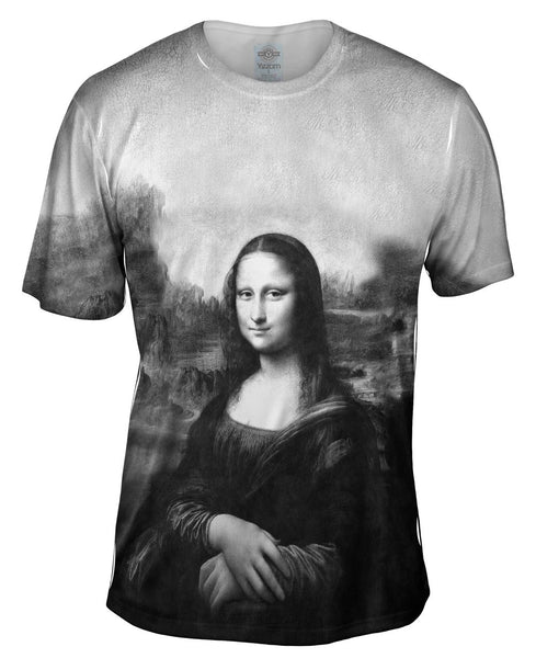 Pop Art - "Da Vinci Mona Lisa Black White" (1517) Mens T-Shirt