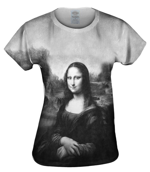 Pop Art - "Da Vinci Mona Lisa Black White" (1517) Womens Top