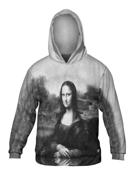 Pop Art - "Da Vinci Mona Lisa Black White" (1517) Mens Hoodie Sweater