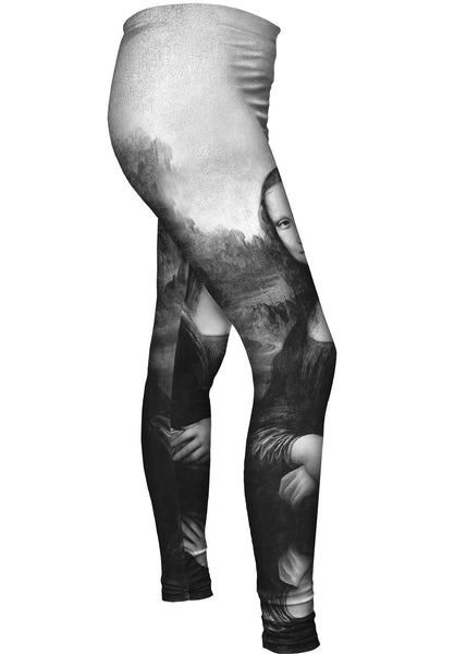 Pop Art - "Da Vinci Mona Lisa Black White" (1517) Womens Leggings
