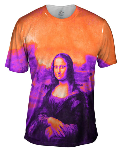 Pop Art - "Da Vinci Mona Lisa Black Orange" (1517) Mens T-Shirt