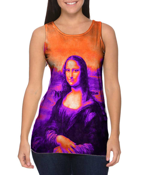 Pop Art - "Da Vinci Mona Lisa Black Orange" (1517) Womens Tank Top