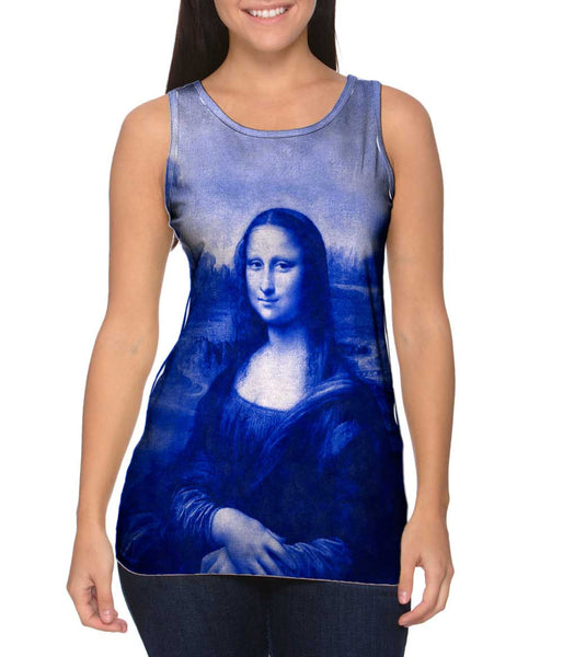 Pop Art - "Da Vinci Mona Lisa Navy" (1517) Womens Tank Top