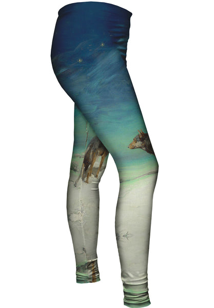 Alfred Wierusz Kowalski - "Lone Wolf"&nbsp;Womens Leggings