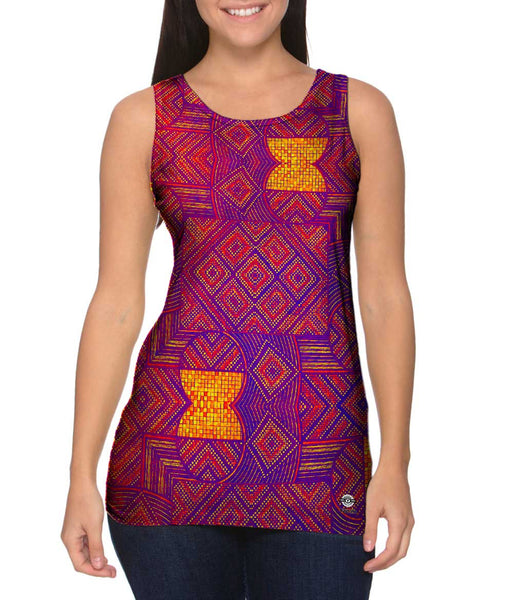 Eugene Andolsek  - "Just Folk African Cloth Popart Red"&nbsp;Womens Tank Top