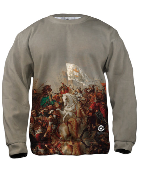 Stilke Hermann Anton  - "Joan of Arc in Battle" (1843) Mens Sweatshirt