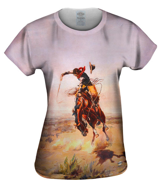 Charles Marion Russell - "A Bad Hoss" (1904) Womens Top