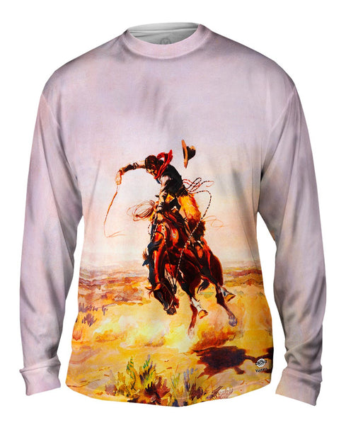 Charles Marion Russell - "A Bad Hoss" (1904) Mens Long Sleeve