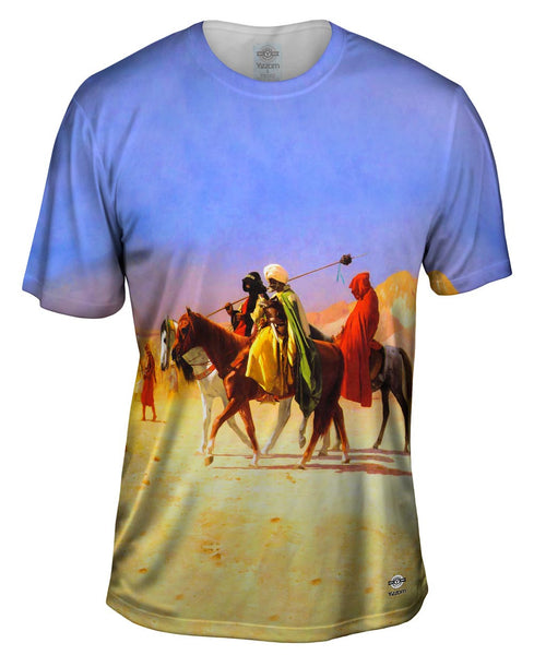 Jean Leon Gerome  - "Arabs Crossing the Desert" (1870) Mens T-Shirt