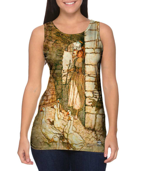 Arthur Rackham - "Geese Shepherd" (1911) Womens Tank Top