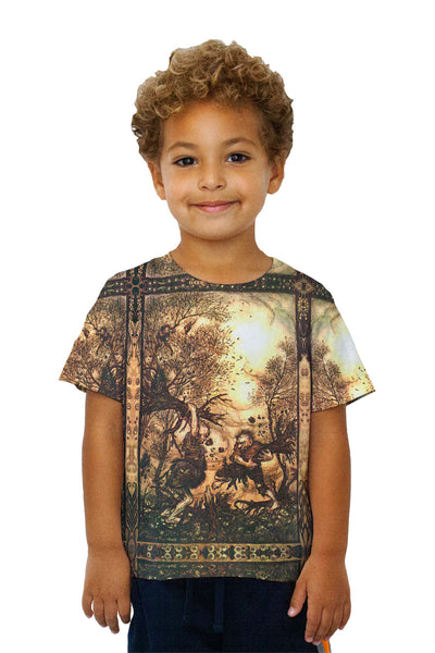 Kids Arthur Rackham - "Fighting Trolls" (1911) Kids T-Shirt