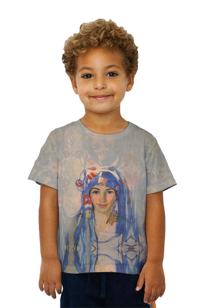 Kids Zinaida Serebriakova - "Self Portrait In A Scarf" (1911) Kids T-Shirt