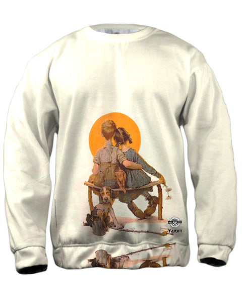 Norman Rockwell - "Boy and Girl Gazing at the Moon" (1922)&nbsp;Mens Sweatshirt