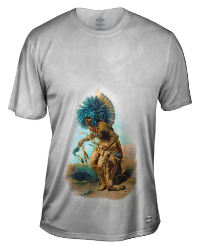 Karl Bodmer - "Moenitarri warrior in the costume of the dog danse" (1840)