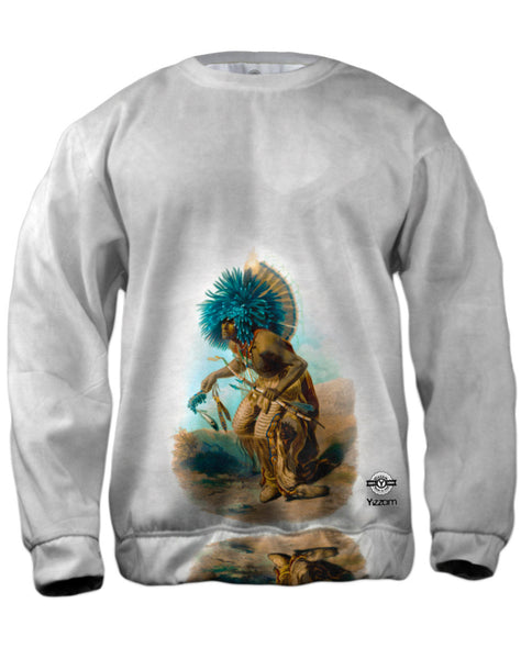 Karl Bodmer - "Moenitarri warrior in the costume of the dog danse" (1840)&nbsp;Mens Sweatshirt