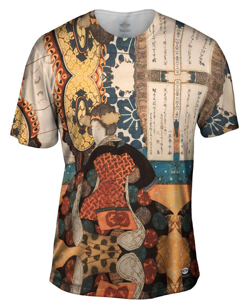 Yashima Gakute - "A Woman Playing A Large Suspended Drum"&nbsp;Mens T-Shirt