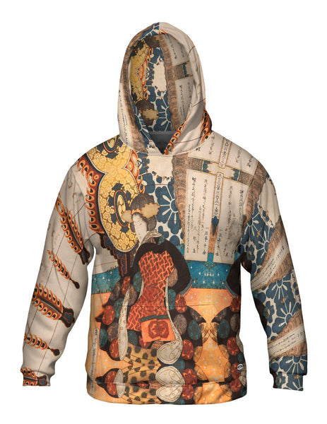 Yashima Gakute - "A Woman Playing A Large Suspended Drum"&nbsp;Mens Hoodie Sweater