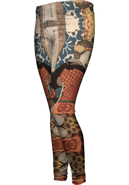 Yashima Gakute - "A Woman Playing A Large Suspended Drum" Womens Leggings