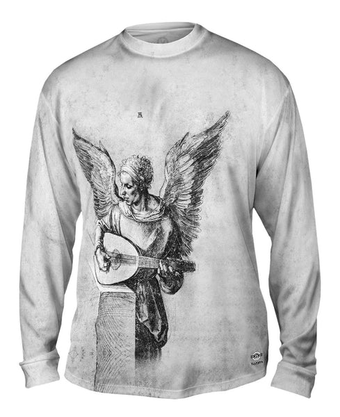 Albrecht Durer - "Winged Man In Idealistic Clothing Playing a Lute" (1497) Mens Long Sleeve