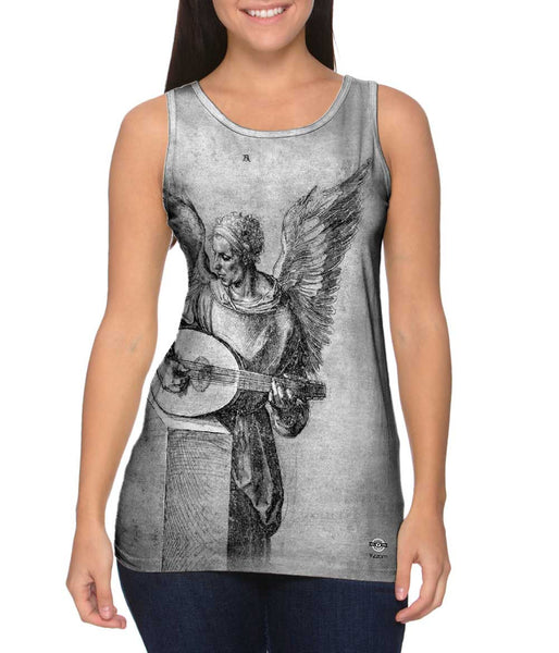 Albrecht Durer - "Winged Man In Idealistic Clothing Playing a Lute" (1497) Womens Tank Top