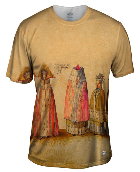 Albrecht Durer - "Three Mighty Ladies from Livonia" (1521) Mens T-Shirt