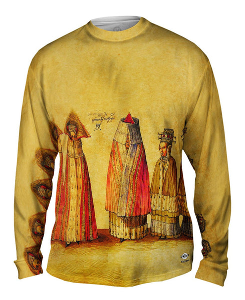 Albrecht Durer - "Three Mighty Ladies from Livonia" (1521)&nbsp;Mens Long Sleeve