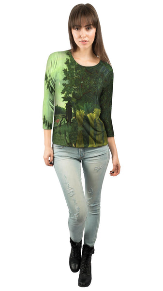 Henri Rousseau - "The Snake Charmer" (1907) Womens 3/4 Sleeve