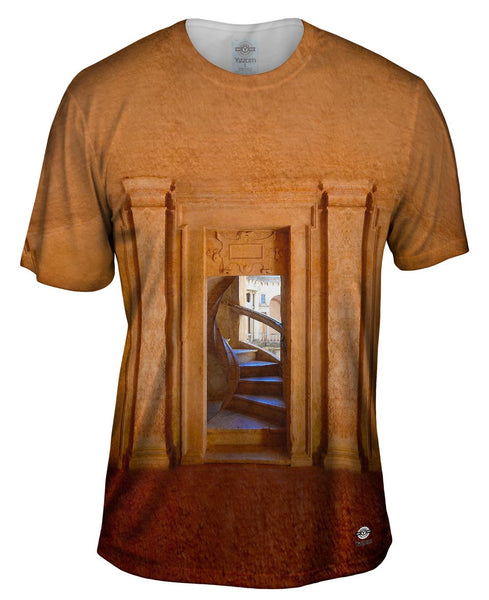 Templar Castles - "Architecture Spiral Staircase Cloister of John III Convent of Christ Portugal" Mens T-Shirt