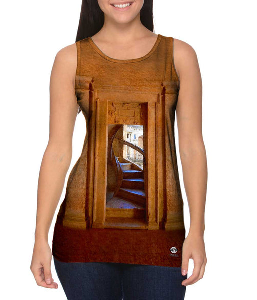 Templar Castles - "Architecture Spiral Staircase Cloister of John III Convent of Christ Portugal" Womens Tank Top