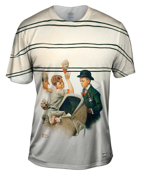 Norman Rockwell - "Boy With Baby Carriage 1916"&nbsp;Mens T-Shirt