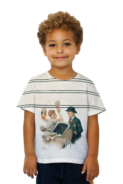 Kids Norman Rockwell - "Boy With Baby Carriage 1916"&nbsp;Kids T-Shirt